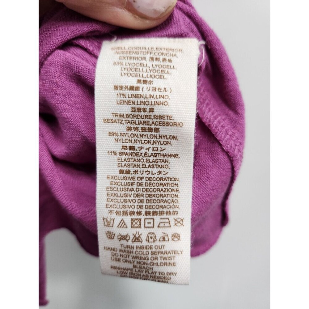 Free People Womens La Cienega Top Small Wisteria Purple Embroidered Sheer BOHO - Picture 8 of 12